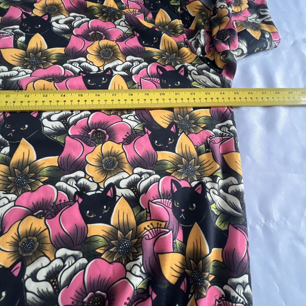Fresh Hoods SUNFLOWERS and BLACK CATS Mens L Large Sweatshirt